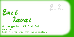 emil kavai business card